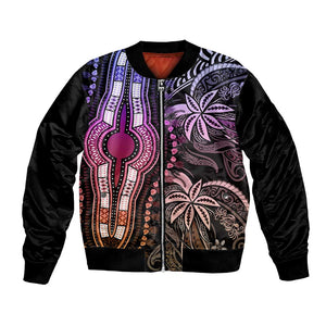 Polynesia Mixed African Dashiki Bomber Jacket Afro-pacific Culture - Pastel