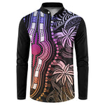 Polynesia Mixed African Dashiki Button Sweatshirt Afro-pacific Culture - Pastel