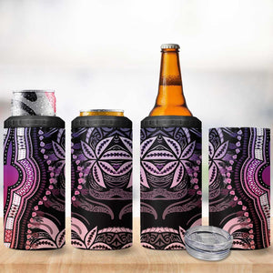 Polynesia Mixed African Dashiki 4 in 1 Can Cooler Tumbler Afro-pacific Culture - Pastel