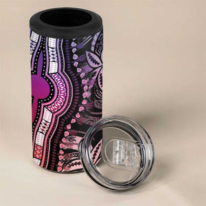 Polynesia Mixed African Dashiki 4 in 1 Can Cooler Tumbler Afro-pacific Culture - Pastel