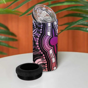 Polynesia Mixed African Dashiki 4 in 1 Can Cooler Tumbler Afro-pacific Culture - Pastel