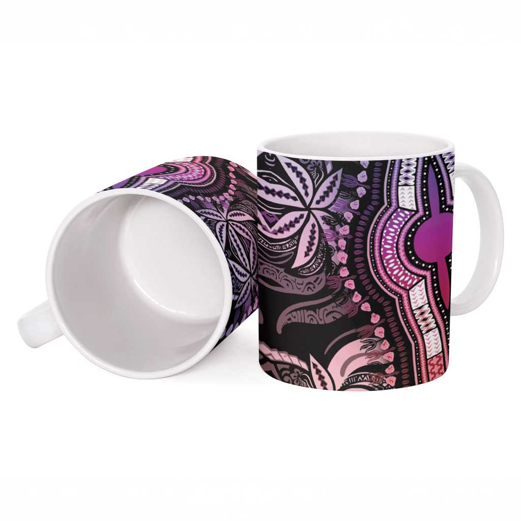 Polynesia Mixed African Dashiki Ceramic Mug Afro-pacific Culture - Pastel