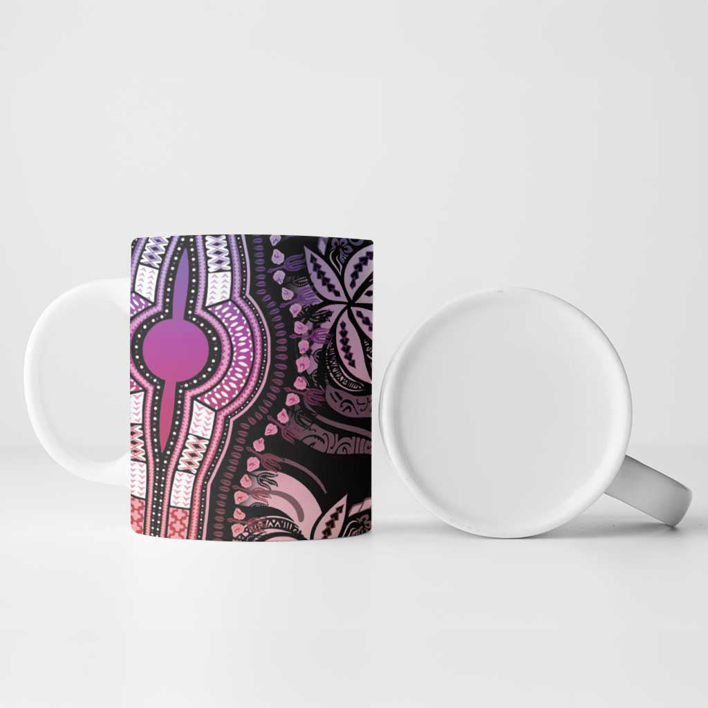 Polynesia Mixed African Dashiki Ceramic Mug Afro-pacific Culture - Pastel