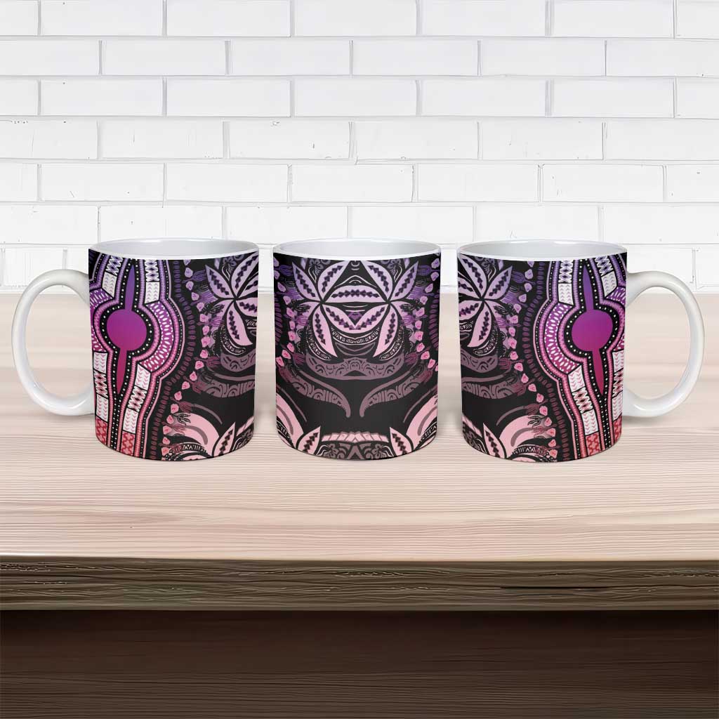 Polynesia Mixed African Dashiki Ceramic Mug Afro-pacific Culture - Pastel