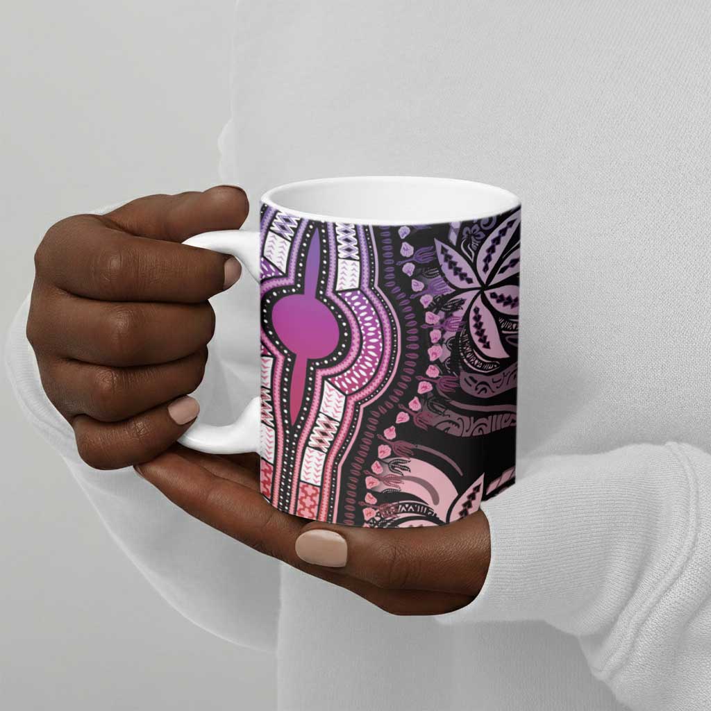 Polynesia Mixed African Dashiki Ceramic Mug Afro-pacific Culture - Pastel