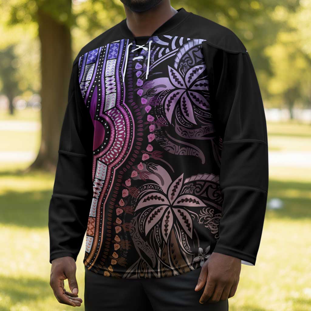 Polynesia Mixed African Dashiki Hockey Jersey Afro-pacific Culture - Pastel