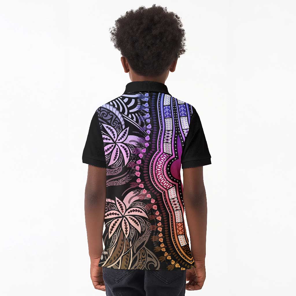 Polynesia Mixed African Dashiki Kid Polo Shirt Afro-pacific Culture - Pastel