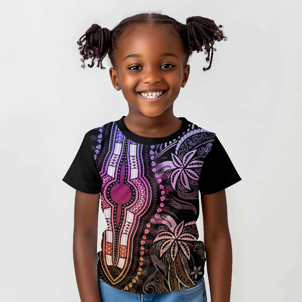 Polynesia Mixed African Dashiki Kid T shirt Afro-pacific Culture - Pastel