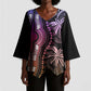 Polynesia Mixed African Dashiki Kimono Sleeve Blouse Afro-pacific Culture - Pastel