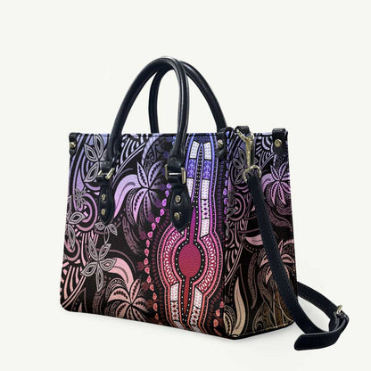 Polynesia Mixed African Dashiki Leather Bag Afro-pacific Culture - Pastel