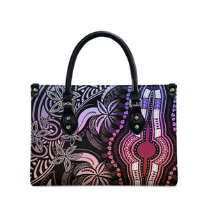Polynesia Mixed African Dashiki Leather Bag Afro-pacific Culture - Pastel