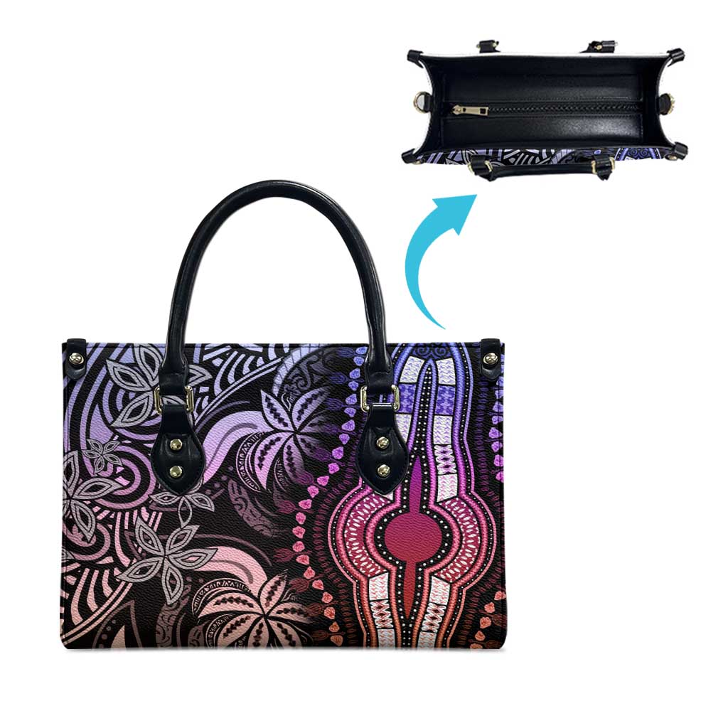 Polynesia Mixed African Dashiki Leather Bag Afro-pacific Culture - Pastel
