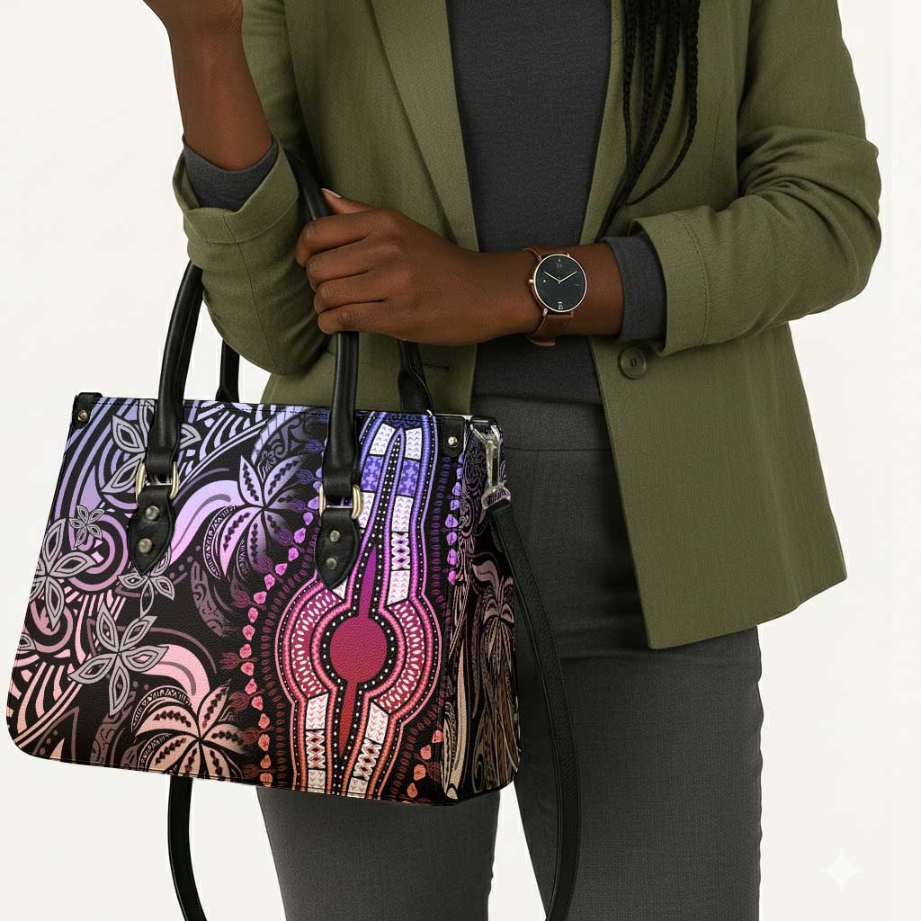 Polynesia Mixed African Dashiki Leather Bag Afro-pacific Culture - Pastel