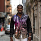 Polynesia Mixed African Dashiki Long Sleeve Button Shirt Afro-pacific Culture - Pastel