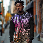 Polynesia Mixed African Dashiki Long Sleeve Shirt Afro-pacific Culture - Pastel