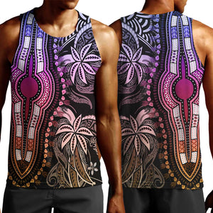 Polynesia Mixed African Dashiki Men Tank Top Afro-pacific Culture - Pastel