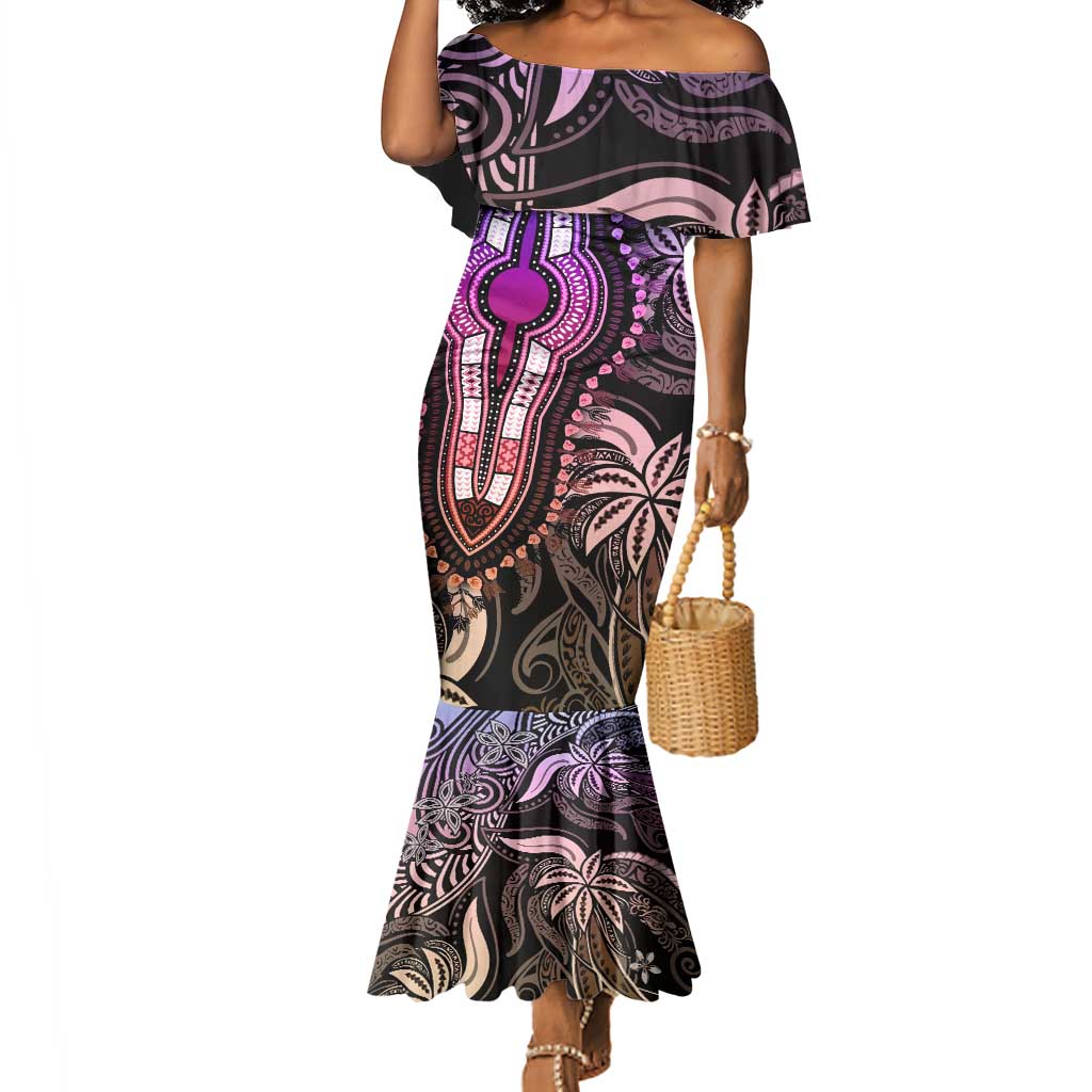 Polynesia Mixed African Dashiki Mermaid Dress Afro-pacific Culture - Pastel