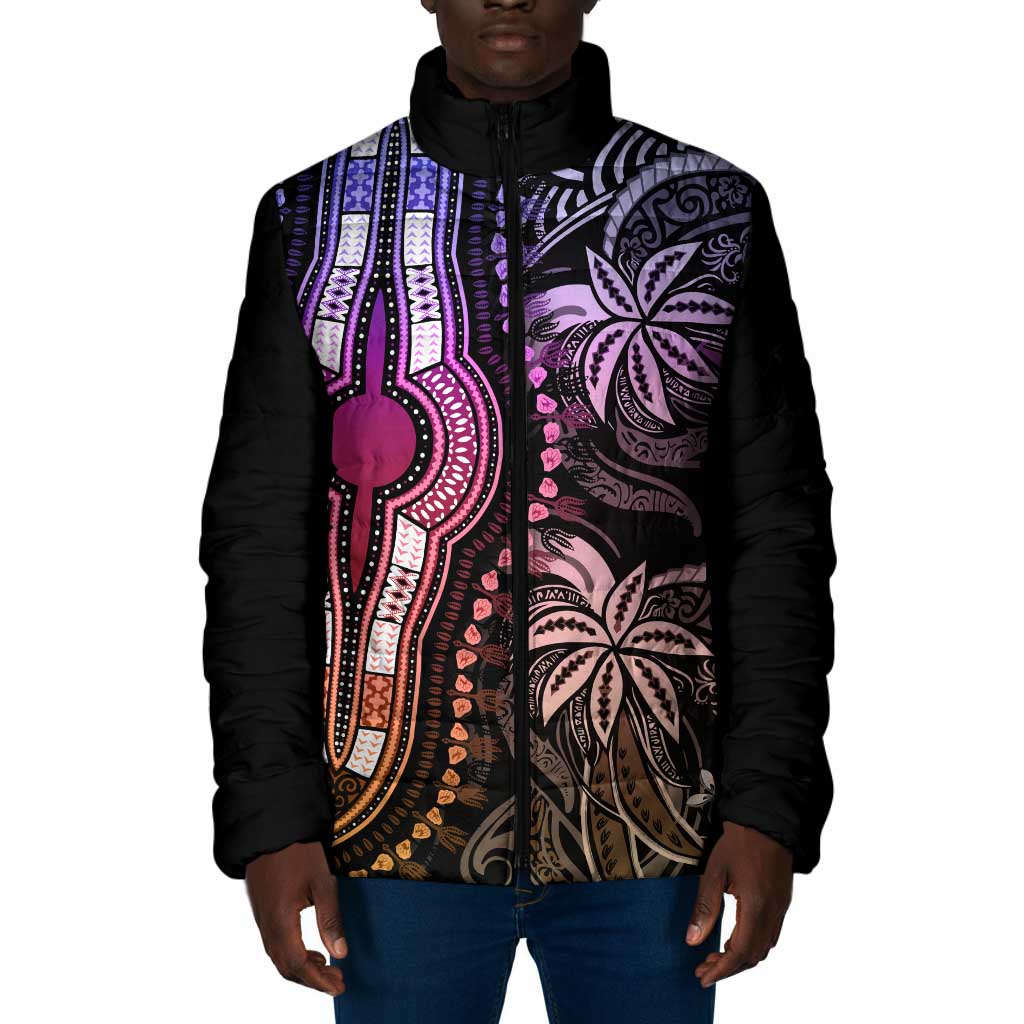 Polynesia Mixed African Dashiki Padded Jacket Afro-pacific Culture - Pastel