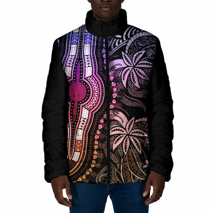 Polynesia Mixed African Dashiki Padded Jacket Afro-pacific Culture - Pastel