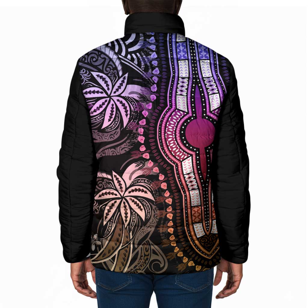 Polynesia Mixed African Dashiki Padded Jacket Afro-pacific Culture - Pastel