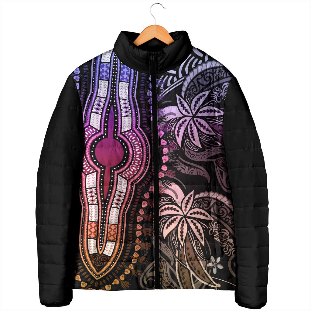 Polynesia Mixed African Dashiki Padded Jacket Afro-pacific Culture - Pastel