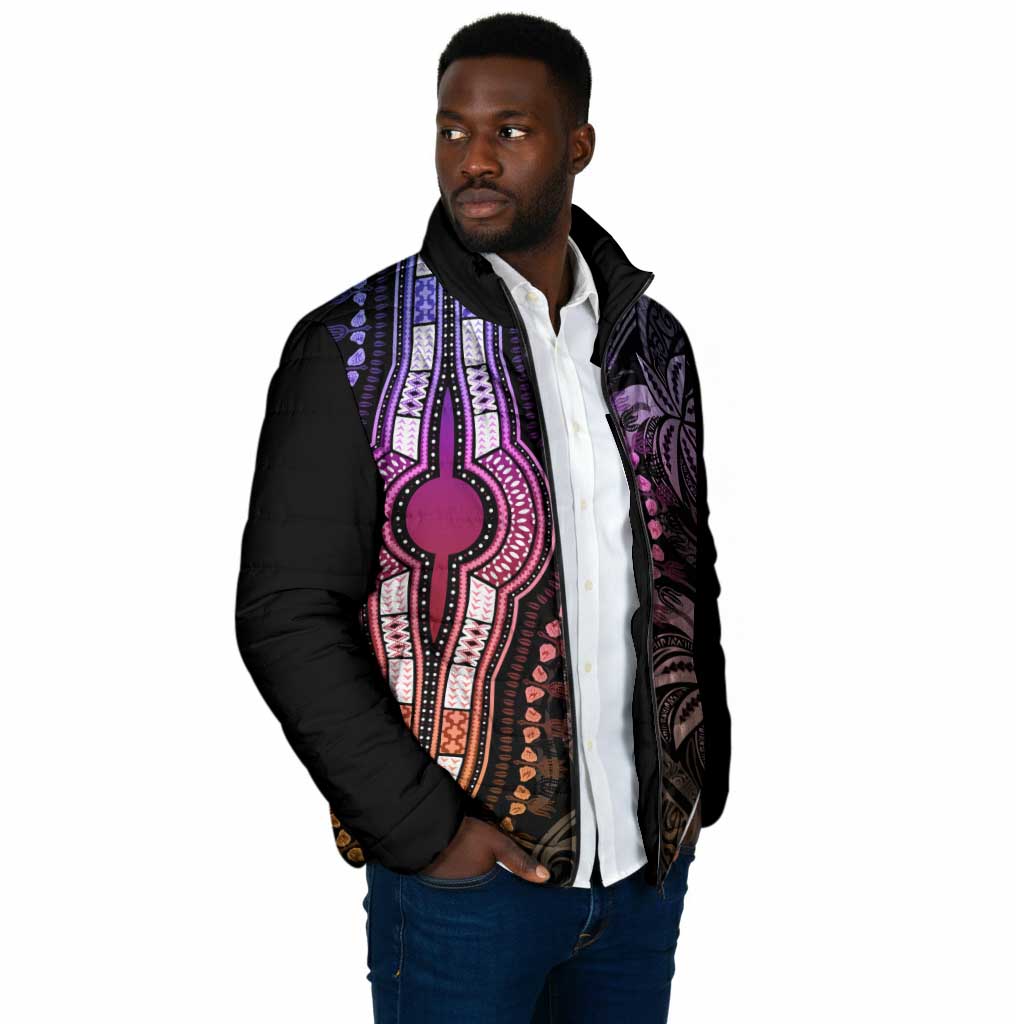 Polynesia Mixed African Dashiki Padded Jacket Afro-pacific Culture - Pastel