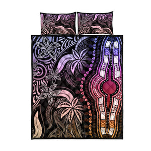 Polynesia Mixed African Dashiki Quilt Bed Set Afro-pacific Culture - Pastel