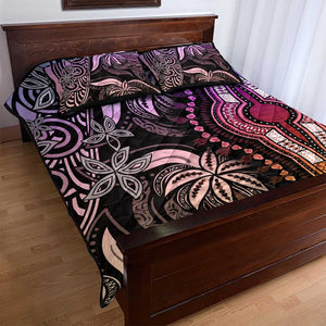 Polynesia Mixed African Dashiki Quilt Bed Set Afro-pacific Culture - Pastel