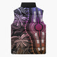 Polynesia Mixed African Dashiki Sleeveless Puffer Jacket Afro-pacific Culture - Pastel