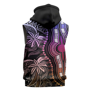 Polynesia Mixed African Dashiki Sleeveless Zip Hoodie Afro-pacific Culture - Pastel - African Pride