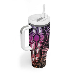 Polynesia Mixed African Dashiki Tumbler With Handle Afro-pacific Culture - Pastel