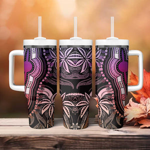 Polynesia Mixed African Dashiki Tumbler With Handle Afro-pacific Culture - Pastel