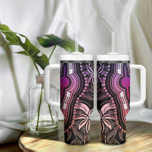 Polynesia Mixed African Dashiki Tumbler With Handle Afro-pacific Culture - Pastel