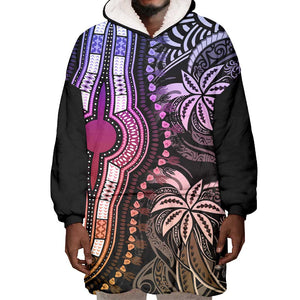 Polynesia Mixed African Dashiki Wearable Blanket Hoodie Afro-pacific Culture - Pastel