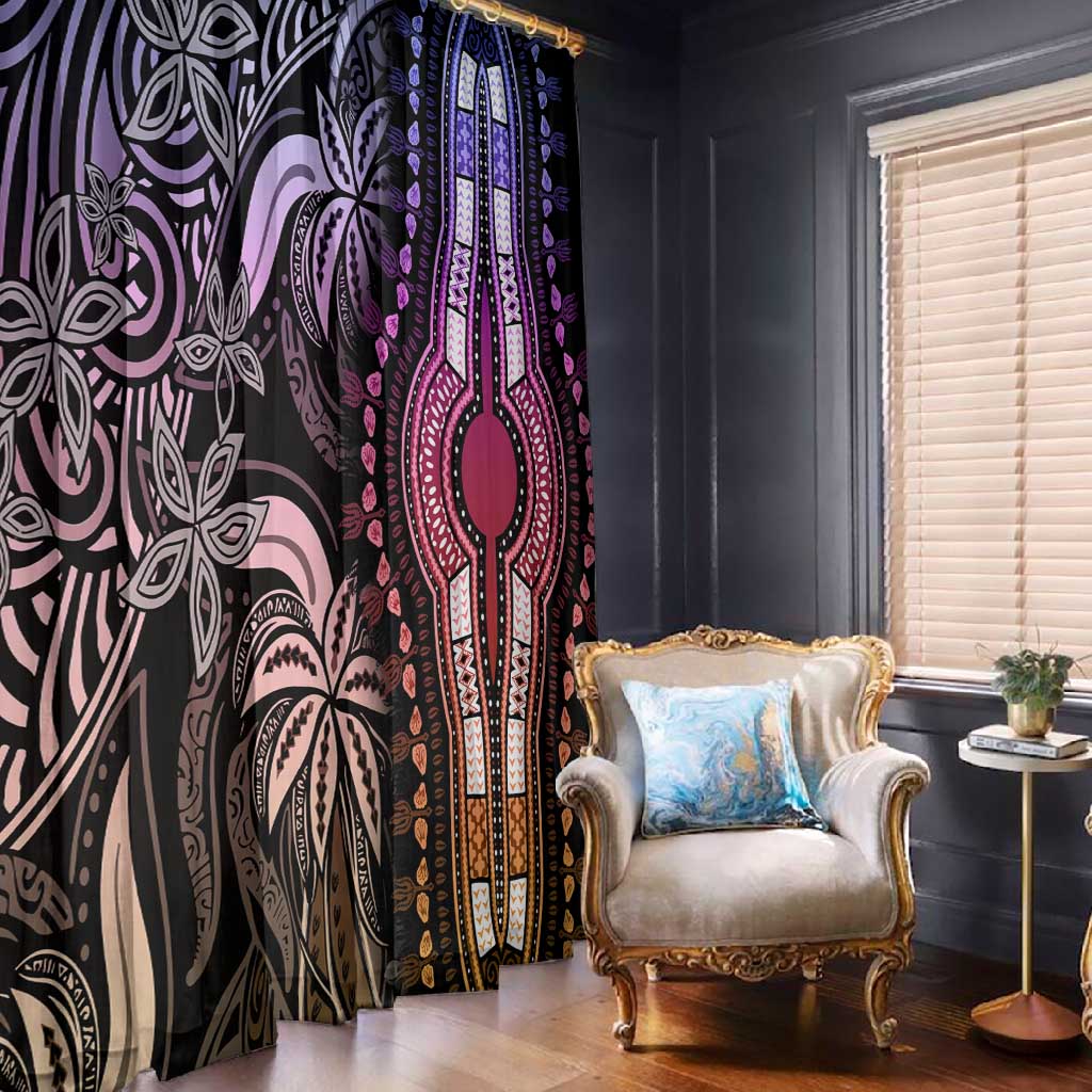 Polynesia Mixed African Dashiki Window Curtain Afro-pacific Culture - Pastel