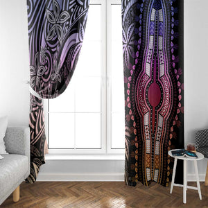 Polynesia Mixed African Dashiki Window Curtain Afro-pacific Culture - Pastel