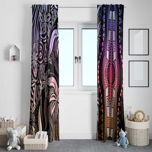 Polynesia Mixed African Dashiki Window Curtain Afro-pacific Culture - Pastel