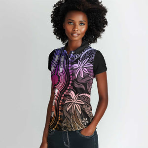 Polynesia Mixed African Dashiki Women Polo Shirt Afro-pacific Culture - Pastel