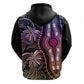 Polynesia Mixed African Dashiki Zip Hoodie Afro-pacific Culture - Pastel