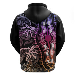 Polynesia Mixed African Dashiki Zip Hoodie Afro-pacific Culture - Pastel