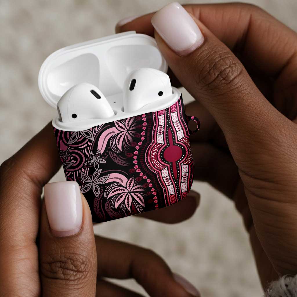 Polynesia Mixed African Dashiki AirPods Case Afro-pacific Culture - Pink