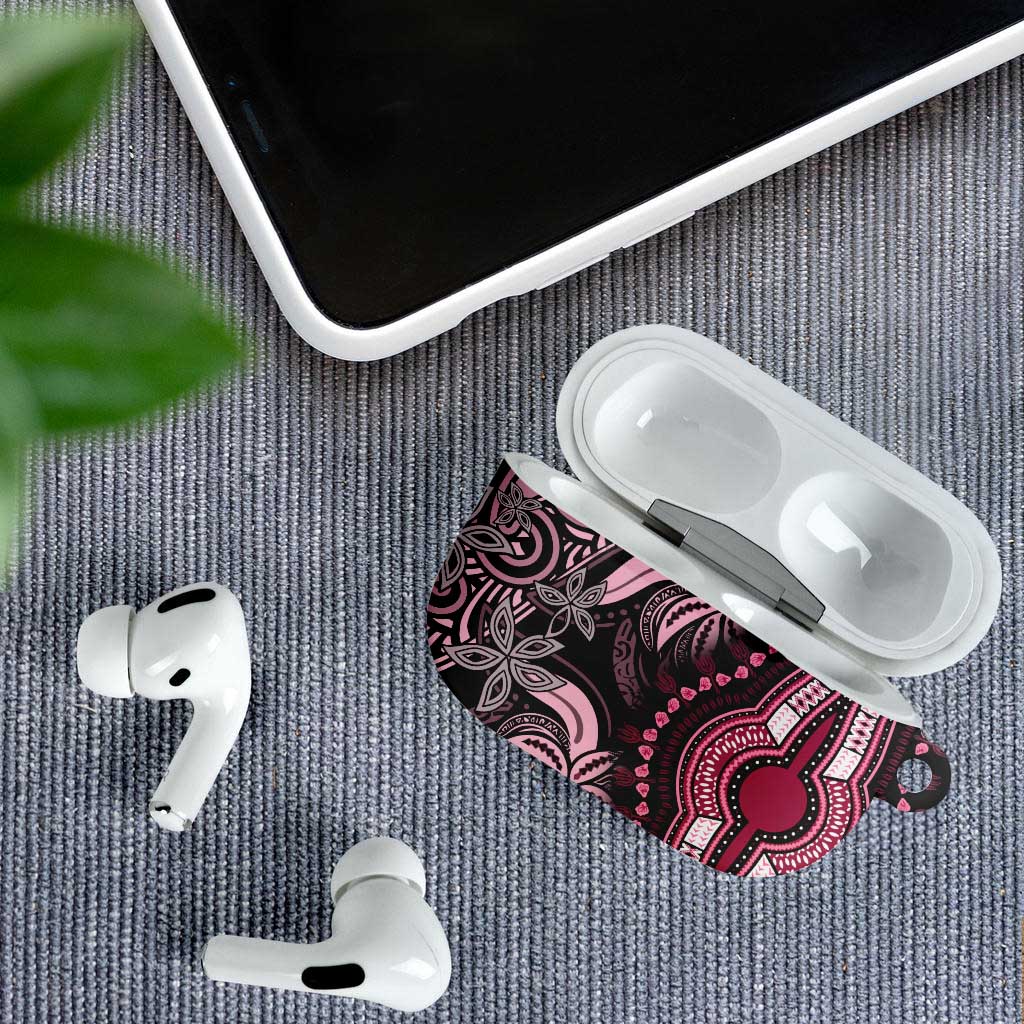 Polynesia Mixed African Dashiki AirPods Case Afro-pacific Culture - Pink