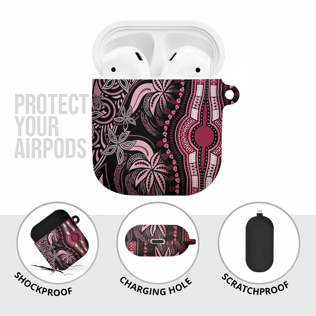 Polynesia Mixed African Dashiki AirPods Case Afro-pacific Culture - Pink