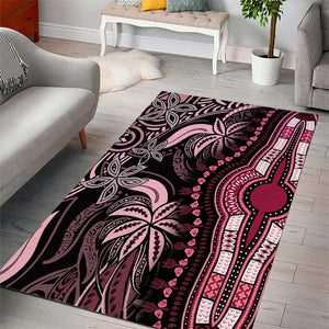 Polynesia Mixed African Dashiki Area Rug Afro-pacific Culture - Pink