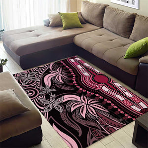 Polynesia Mixed African Dashiki Area Rug Afro-pacific Culture - Pink