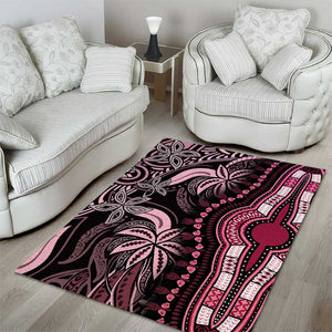 Polynesia Mixed African Dashiki Area Rug Afro-pacific Culture - Pink