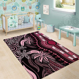 Polynesia Mixed African Dashiki Area Rug Afro-pacific Culture - Pink