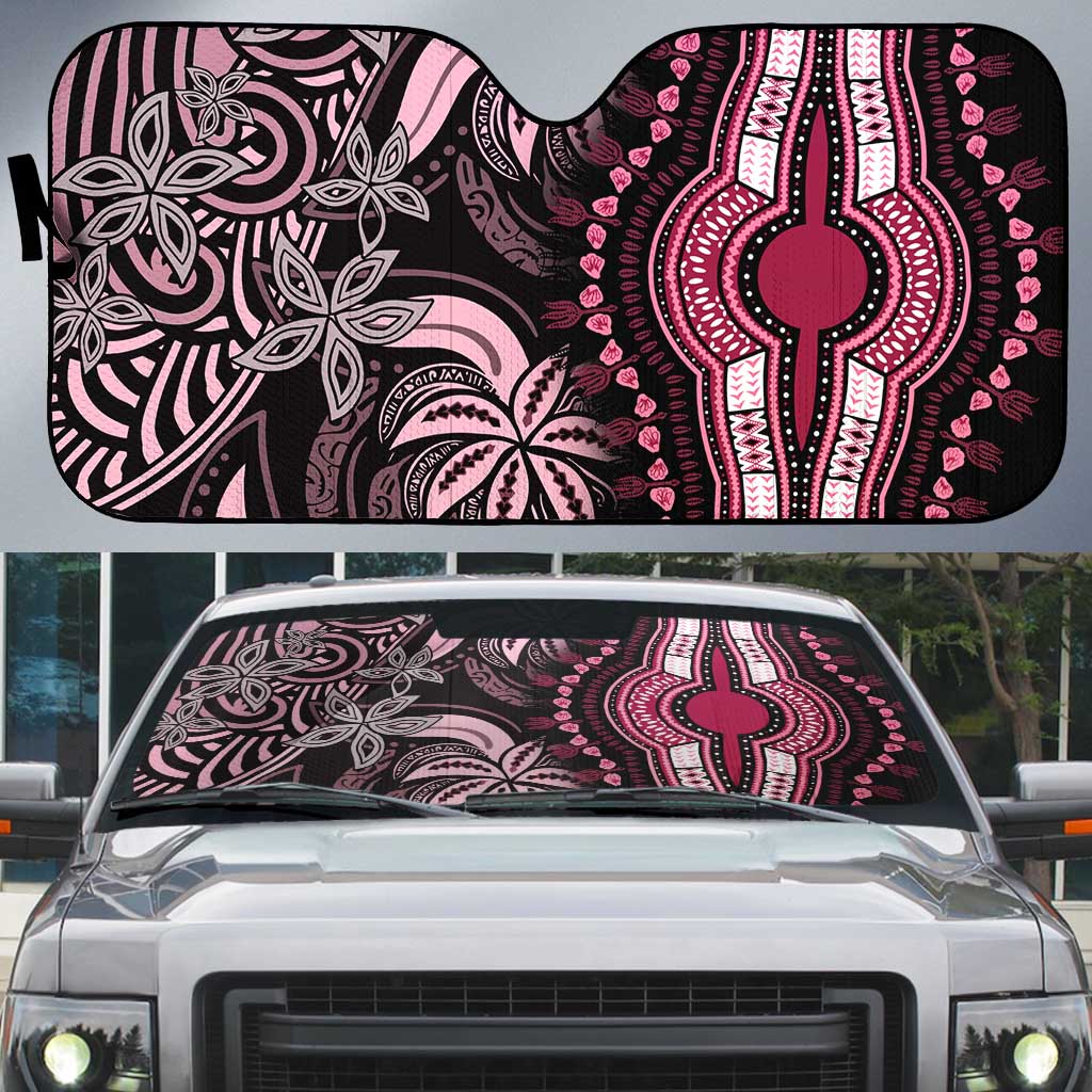 Polynesia Mixed African Dashiki Auto Sun Shade Afro-pacific Culture - Pink