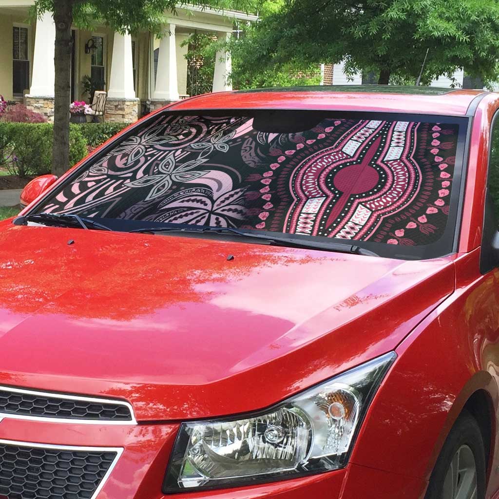 Polynesia Mixed African Dashiki Auto Sun Shade Afro-pacific Culture - Pink