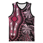 Polynesia Mixed African Dashiki Basketball Jersey Afro-pacific Culture - Pink LT9
